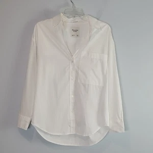 Abercrombie & Fitch Oversize Weiß Popeline Knopfleiste Hemd Extra Small XS - Bild 1 von 6