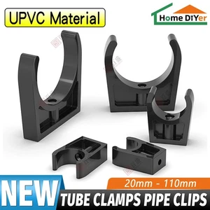 Tube Clamps PVC Pipe Clips Open 20-110mm Fixed Pipe Clamp Support For Water Pipe - Picture 1 of 17