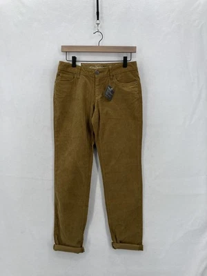 Eddie Bauer Corduroy Stretch Pants Womens 0 Brown Boyfriend Slim Leg Midrise NWT - Image 1 of 4