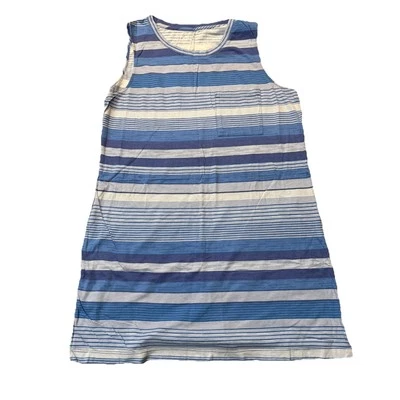 Vestido de salón de playa Nautica azul a rayas para mujer talla grande tejido de algodón Foto 1 de 4