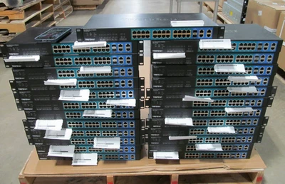 LOT of (25) TRENDNET TPE-224WS PoE Network Switches 24x 10/100 4x Gigabit 2x SFP - Image 1 of 4