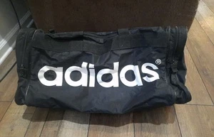 Vintage 90s ADIDAS Black Duffle Bag - Gym - Sports - Travel - Workout - Soccer - Bild 1 von 8