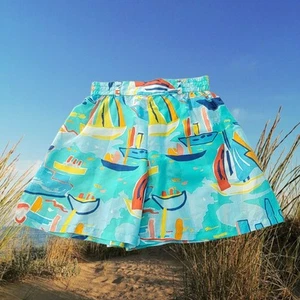 Vintage Oscar de la Renta Expressions 100 % Seide Segelboot Shorts Gr. Medium T06 - Bild 1 von 7