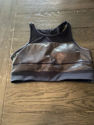 Zyia Active 运动文胸 XL 海军蓝珠光网眼和拉链背面“One More Rep” — 第 1/3 张图片