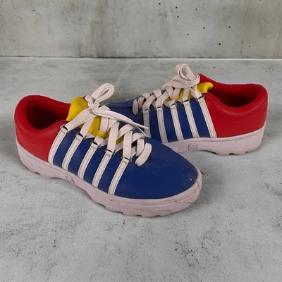 Zapatillas bajas K-Swiss para niños talla 3 azul rojo amarillo con cordones clásicas del norte Foto 1 de 4