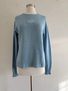 SUÉTER JERSEY MANGA LARGA CUELLO REDONDO LANA CACHEMIR LANDS'END TALLA M (10-12) - Imagen 1 de 10