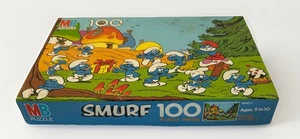 Smurf 100 Pc Puzzle - MB - 1981 -Smurfs Village 1981  - 16"x11" Series 4190-1 - Picture 1 of 9