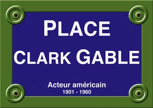 CINÉMA Hollywood PLAQUE RUE Clark GABLE 30X20 ALU - Picture 1 of 1