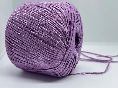 Fio de fita fina Fettuccia roxo lilás 82226 fios de gelo 50g 114yd x 2mm de largura - Imagem 1 de 4