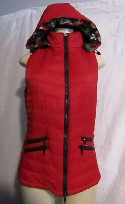 Renuar Womens Red / Camo Quilted Puffer Zip Vest Jacket Size S - Image 1 of 4