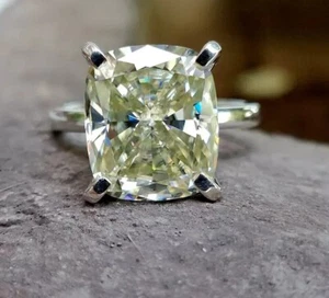 3 Ct Round-Cut Certified Moissanite Solitaire Engagement Ring 14k Yellow Gold FN - Picture 1 of 4