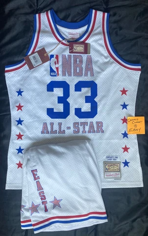 CELTICS Larry Bird 1988 Mitchell Ness All-Star RHINESTONE Jersey+Shorts LARGE Cover