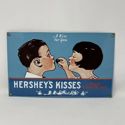 Vintage Ande Rooney Sign Hershey’s Kisses Porcelain Enamel - Image 1 of 4