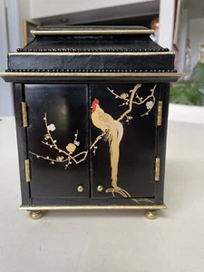 Dollhouse Miniature 1:12 Hollywood Regency Black Lacquer Wardrobe - Picture 1 of 11