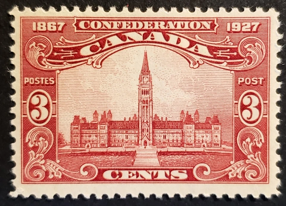 Stamps Canada Mint: #143  3c brown carmine Parliament Bldgs. single   F-VF MLH - Image 1 of 1