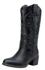  Women's 901 Cowboy Knee High Cowgirl Boots for 8 Vintage Cowboy-9801-black