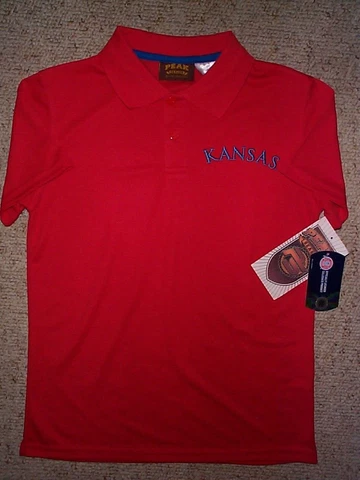 Kansas Jayhawks ncaa Polo Jersey Shirt YOUTH KIDS BOYS CHILDRENS (m-med-medium) Cover