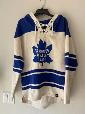 Toronto Maple Leafs '47 Brand Oatmeal Superior Lacer Pullover Hoodie SZ S - Image 1 of 3