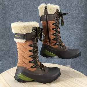 Merrel Boots Womens 8 Winterbelle Peak Waterproof Insulated Faux Fur Brown Boot - Picture 1 of 18