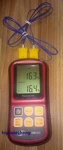 Digital Thermometer Dual Channel Input Thermocouple K J T E R S N C/F Selection - Picture 1 of 2