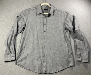Hugo Boss Slim Fit Grey Cotton/linen Button Down Shirt Men's Size XL - Picture 1 of 5