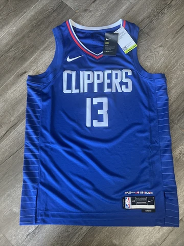 New Nike Swingman Paul George Clippers Jersey Size 48 Large Icon Edition NWT Cover