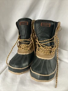 LONDON FOG Rugby Leather & Rubber Water Resist Duck Boots 3M Mens 9M EUC - Picture 1 of 7