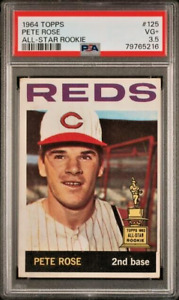 1964 Topps 125 Pete Rose All-Star Rookie Gold Cup PSA Very Good+ 3.5 Reds