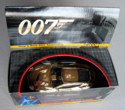 CORGI JAMES BOND 007 1:36 GOLD PLATED ASTON MARTIN V12 VANQUISH DIE ANOTHER DAY - Immagine 1 di 4