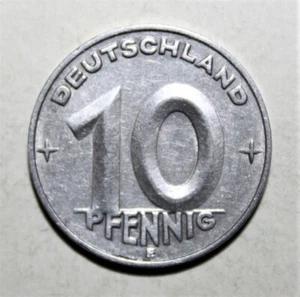 S1 - East Germany 10 Pfennig 1952-E Extremely Fine Aluminum Coin *** Key Date - Picture 1 of 2