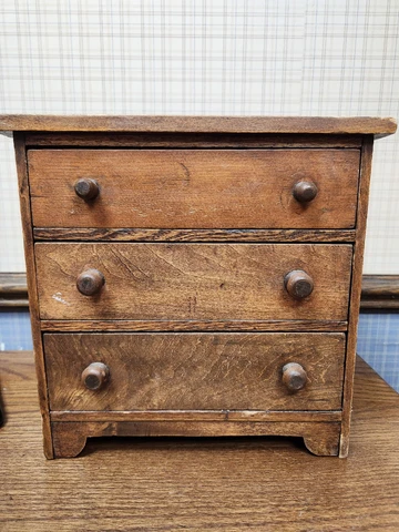 Vintage Salesman Sample Primitive 3 Drawer Wood Dresser Cover