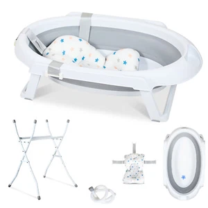 Baby Badewanne Badezimmer Babywanne Faltbare mit Ständer Sicher Ergonomische - Bild 1 von 8