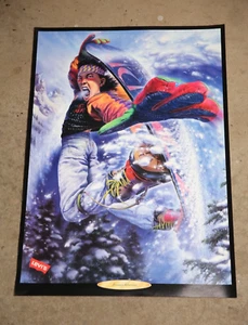 Vintage Levi’s Denim Jeans snowboarding Kid Advertising store Display Poster - Picture 1 of 8