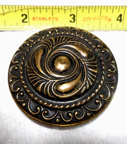 Antique Metal Large Button 2 Inch Cover