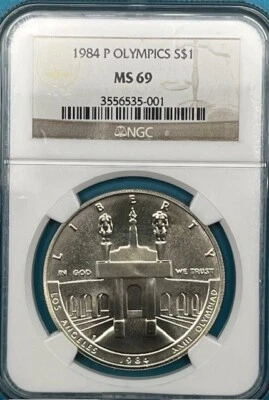 1984-P Los Angeles Olympics Silver $1 NGC MS 69 - Image 1 of 4