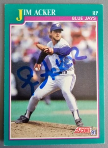 1991 Partitur #122 Jim Acker signierte Toronto Blue Jays Baseballkarte - signiert - Bild 1 von 2