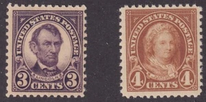 MATT'S STAMPS SCOTT #555-556 LINCOLN, M. WASHINGTON 1923 ISSUES MH/MNH CV51.50 - Picture 1 of 3