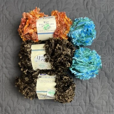Skeins, Yarn Bee Elf Yarn, Eyelash 50g/59yds Lot of 5 Multicolored Craft Lot NEW - Image 1 of 4