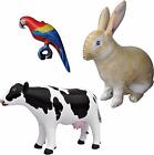 Jet Creations Inflatable Cow Rabbit Parrot 3 Pack Decoration,Birthday Party Toy
