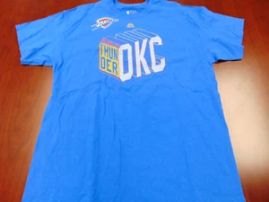 NEW MAJESTIC NBA OKLAHOMA CITY THUNDER BLUE T-SHIRT SIZE L - Picture 1 of 4