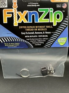 FixnZip Instant Zipper Repair without Tools or Sewing, Large Nickel - Picture 1 of 8