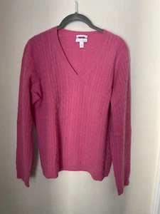 Charter Club Damen Pullover rosa 100% Kaschmir Zopfmuster Größe L - Bild 1 von 3