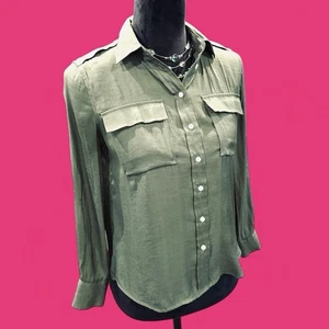Gorpcore Utility Preppy Banana Republic Dillon Classic Fit Hemd Olivgrün XXS - Bild 1 von 9