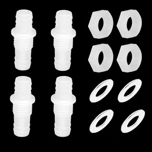 1/2" Schlauch Widerhaken Durchgangsschottverschraubung Sechskant Widerhakenverschraubung Kunststoff Adapter... - Bild 1 von 5