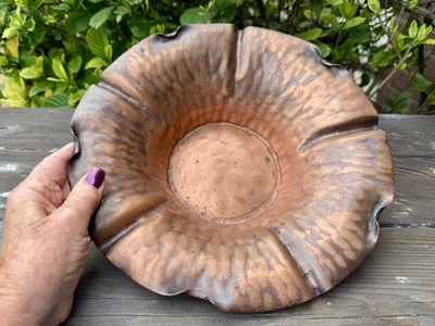 Tigela antiga década de 1930 Craftsman Studio 11” #889 cobre martelado missão artes e artesanato - Imagem 1 de 4