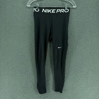 Nike Pro Women's Mid-Rise Mesh-Paneled Leggings Womens Small Black CZ9779-010 - Image 1 of 4