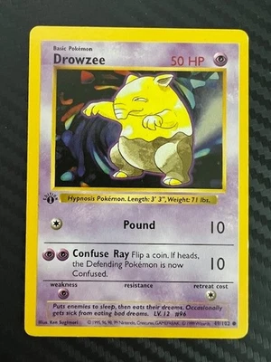 Pokemon TCG Drowzee Base Set Shadowless 49/102 1st Edition 49/102 LP - Image 1 of 2