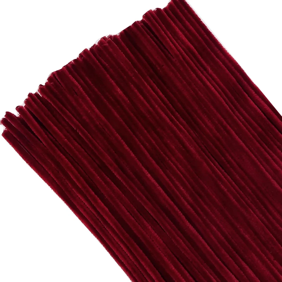 Pfeifenreiniger Weinrot Chenilledraht Basteln 100 Stück 30cm 6mm Handwerksprojek - Bild 1 von 4