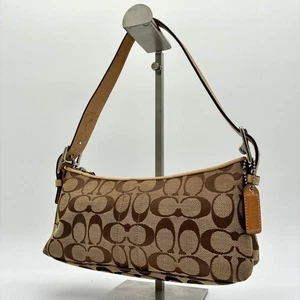 [Casi Como Nuevo] Bolso de Hombro COACH 6371 Beige Marrón Y2K Demi Baguette Signature - Imagen 1 de 15