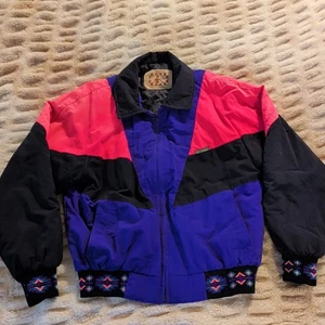 Rode Walker Vintage 80s/90s Western Aztec Bomber Windbreaker Jacke Herren Gr. M - Bild 1 von 12
